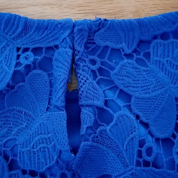 Woman's Blue Butterfly Lace SZ 8 Talbots Pullover Top - Picture 6 of 6